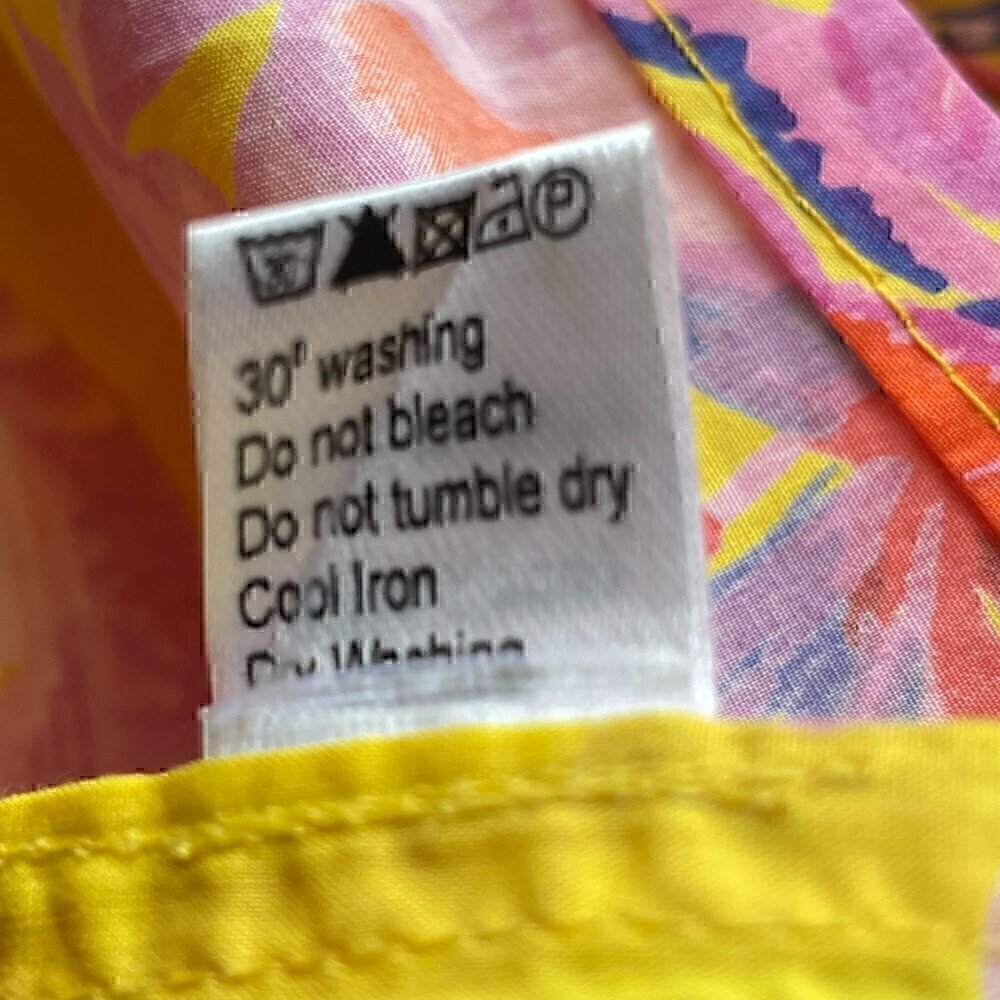 Banjanan Carnation Flamingo Cotton Maxi Dress XS Pink Yellow Tropical - Picture 11 of 13